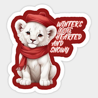 winter love hearted and snowy Sticker